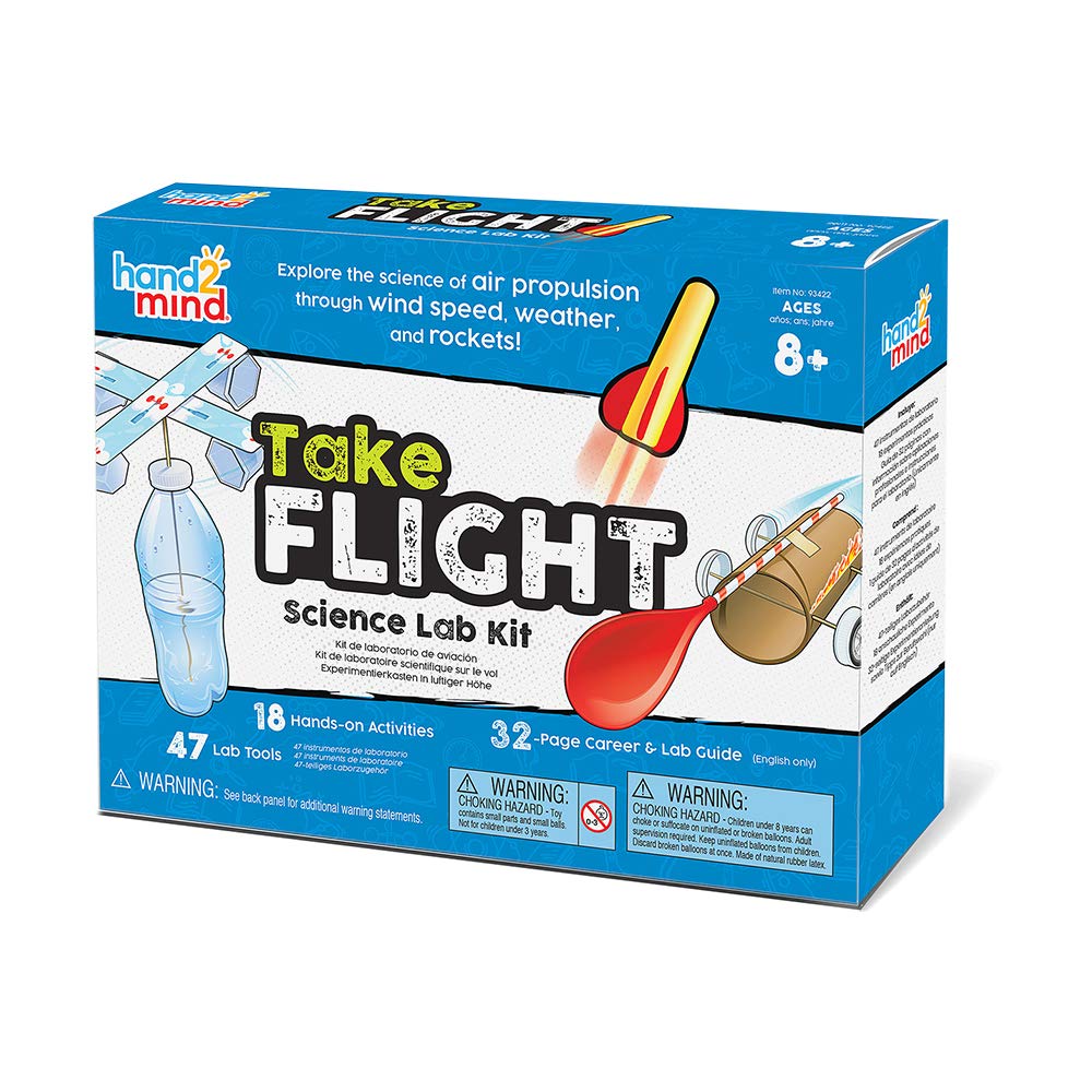 hand2mind Take Flight Science Kit, Toy Rocket Launcher for Kids Ages 8-12, Rocket Kit, Science Kits & Toys, Air Rocket Launcher Kids, 18 Science Experiments, Career & Lab Guide, STEM Toy, Kids Rocket