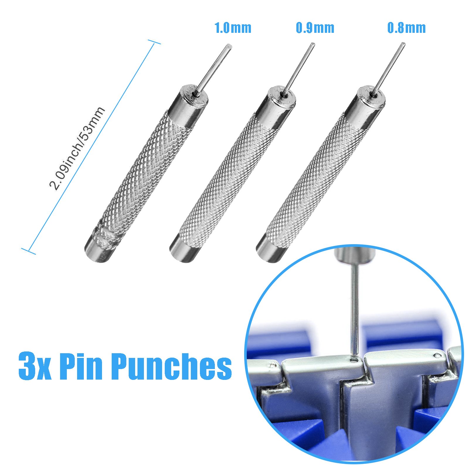 Watch Repair Kit, Spring Bar Tool Kit with Watch Strap Link Pin Remover/Watch Band Holder/Dual Head Hammer/Watch Pins(18 20 22 24 mm)/Pin Punches, Watch Repair Strap Removal Kit ideal for Watchmaker
