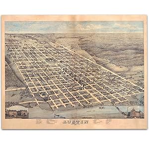 1873 Austin Texas Map Art Print - 11x14 Unframed Art Print - Great Vintage Home Decor and Gift Under $15
