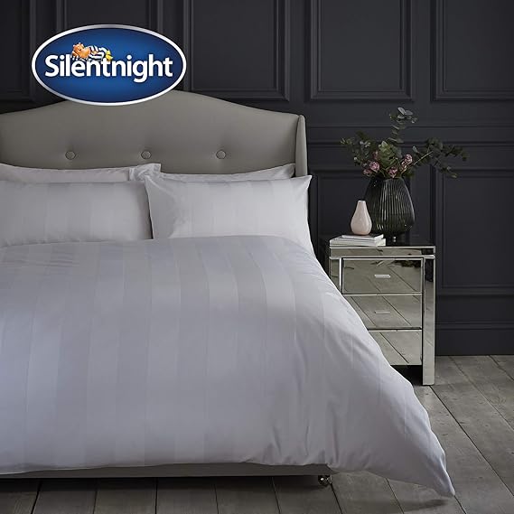 Silentnight Hotel Luxury Sateen Stripe 200 Thread Count Duvet Cover and