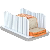 Trancheur à Pain Manuel Pliable - Coupe Toast, Bagels, Gâteaux Sans Effort - Sécurisé Et Facile à Ranger