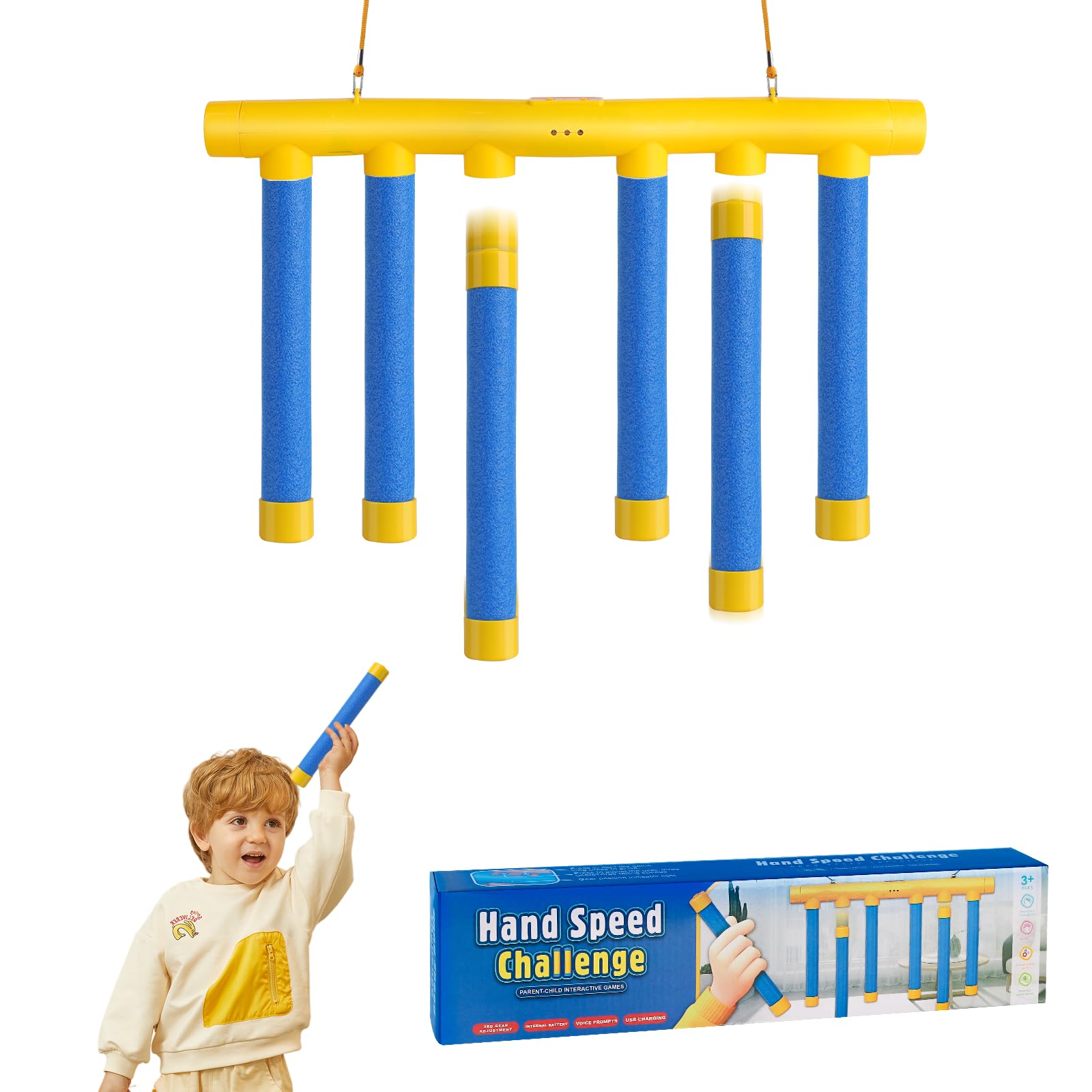 Noaya Catching Sticks Game - 3 Dropping Speeds Hand Speed Challenge Toy, Kids Drop Pick up Sticks Game, Reaction Training Stick Sensory Toys, Hand-Eye Coordination Gift for Adults Kids