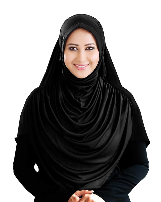 Mehar Hijab Women's Poly Cotton Hijab (Black, XL) Amazon.in Clothing