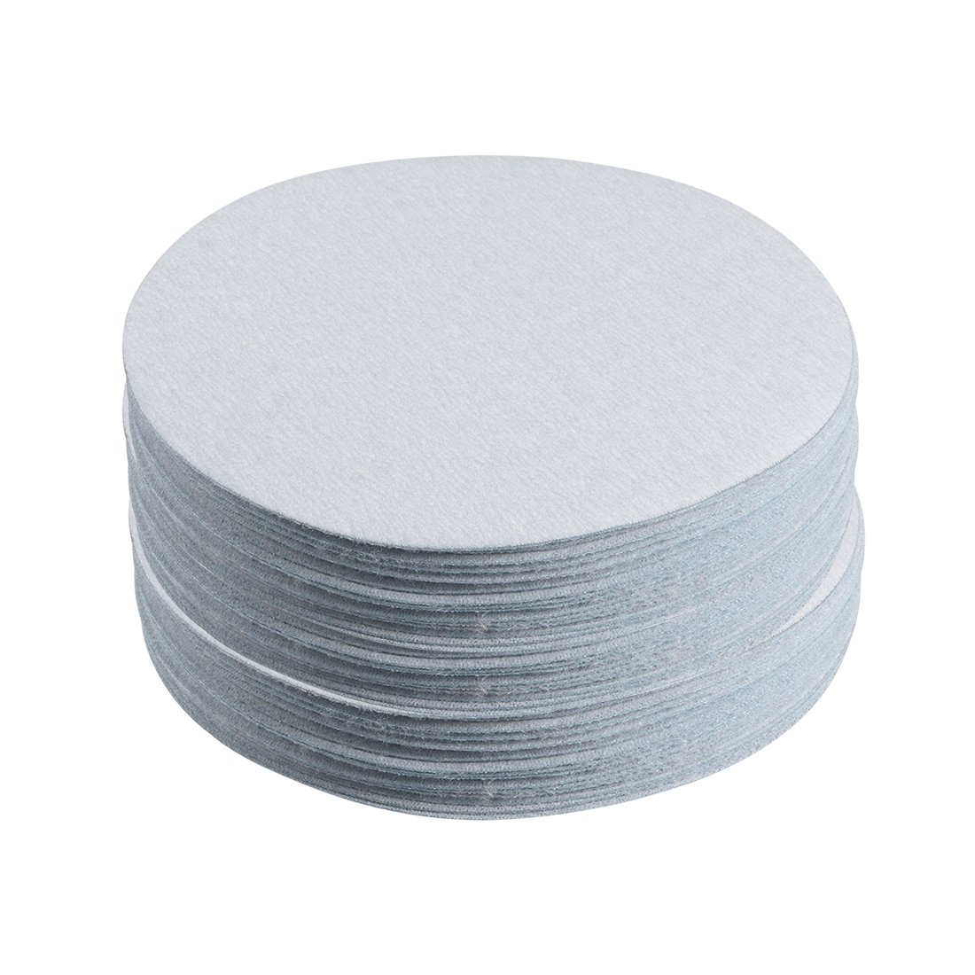 Sourcingmap 50 Pcs 5-Inch Aluminum Oxide White Dry Hook and Loop Sanding Discs Flocking Sandpaper 400 Grit