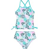 Sewetier Girls Tankini Swimsuit 2-Piece Beach Sport Bathing Suit Set Hawaiian Swimwear for 5-12Years