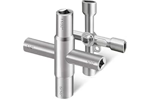 Viganoc 2Pc. 4 Way Sillcock Key Set, Utilities Key, Multi-Functional Water Key, Fits Most Sillcock, Stopcock, Water Spigots, 