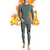 Runhit Mens Thermal Underwear Set：Fleece Lined Long Johns for Men Thermal Shirts and Pants Base Layer Cold Weather Thermals