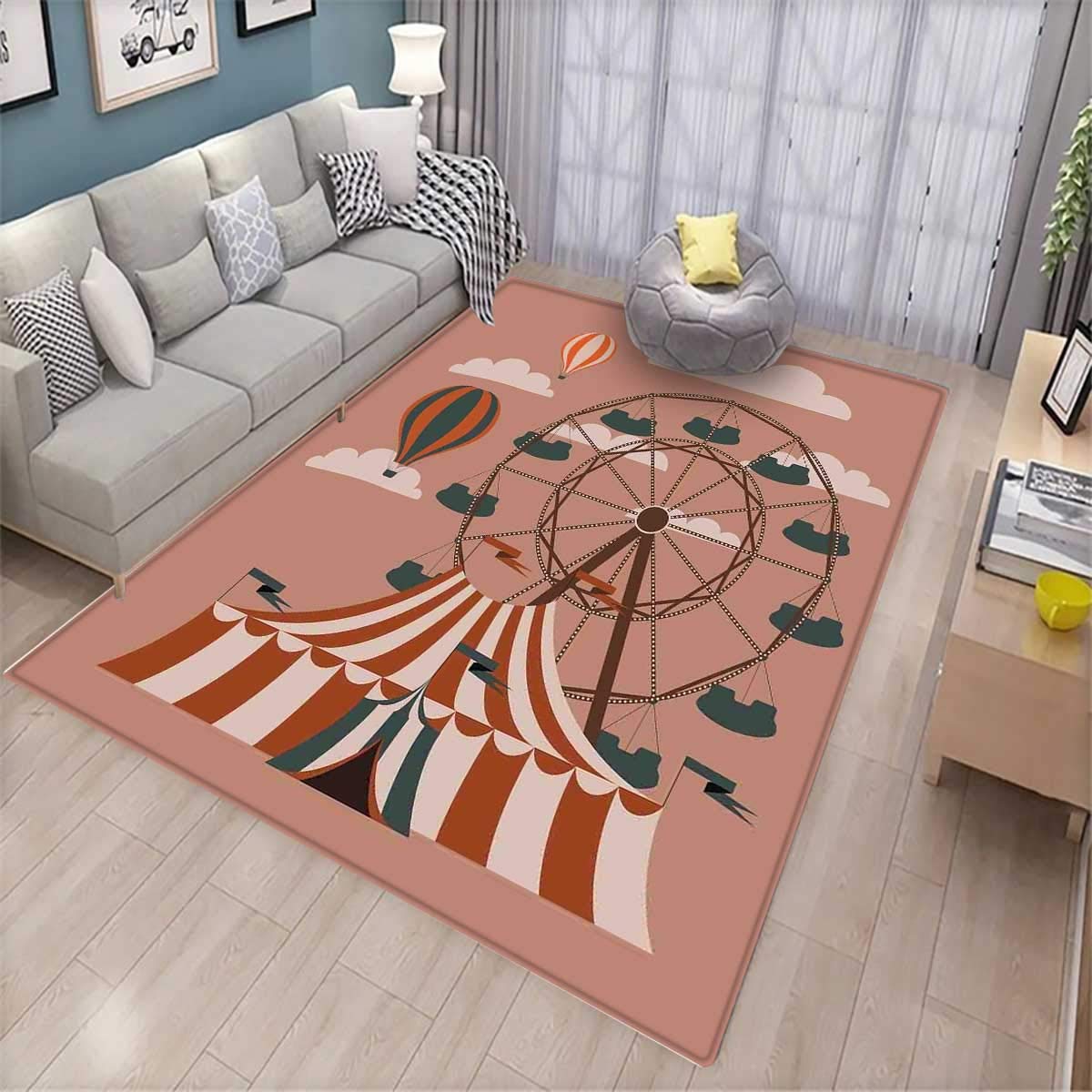 Amazon Com Circus Area Rugs For Bedroom Ferris Wheel Flying
