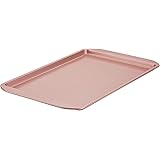 Farberware Nonstick Bakeware, Nonstick Cookie Sheet / Baking Sheet - 11 Inch x 17 Inch, Rose Gold Red