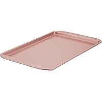 Farberware Nonstick Bakeware, Nonstick Cookie Sheet / Baking Sheet - 11 Inch x 17 Inch, Rose Gold Red