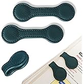 ZTNTEC 2 Pcs Leather Magnetic Bookmarks, Vintage Genuine Leather Book Marks Clip for Reading Women, Magnetic Book Page Markers for Kids, Men, Book Lovers, Teachers (Green)
