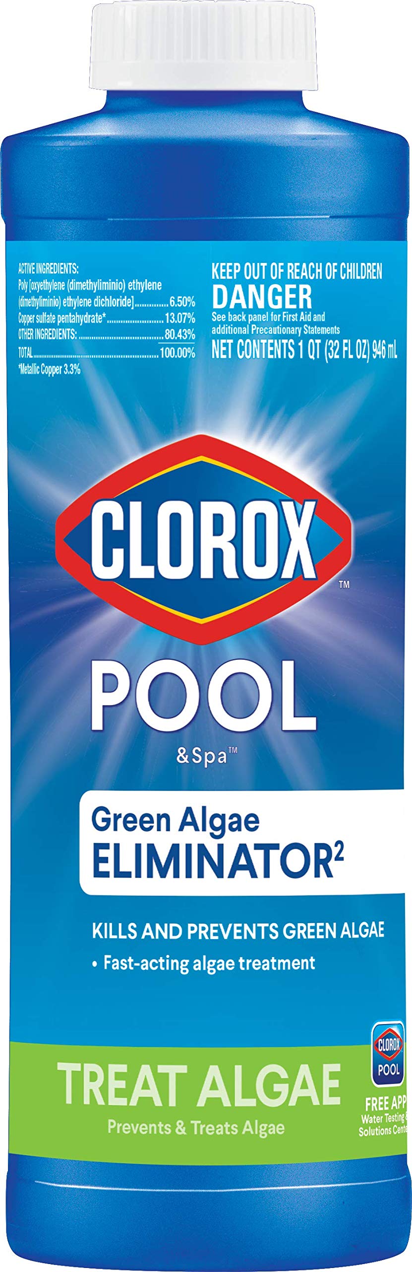 Clorox Pool&Spa 42232CLX 42032CLX Algae Eliminator, 1-Quart