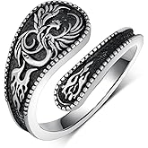 Yorionke Faith/Moon Phase/Celtic/Phoenix Spoon Ring 925 Sterling Silver Thumb Ring Jewelry Girl Woman Birthday Gift