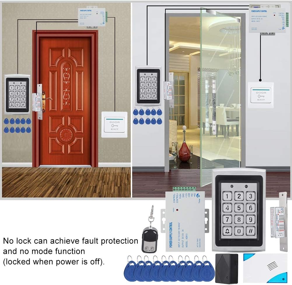 RFID Door Access Control System Kit, 125KHz EM-ID Card Password Keypad ...