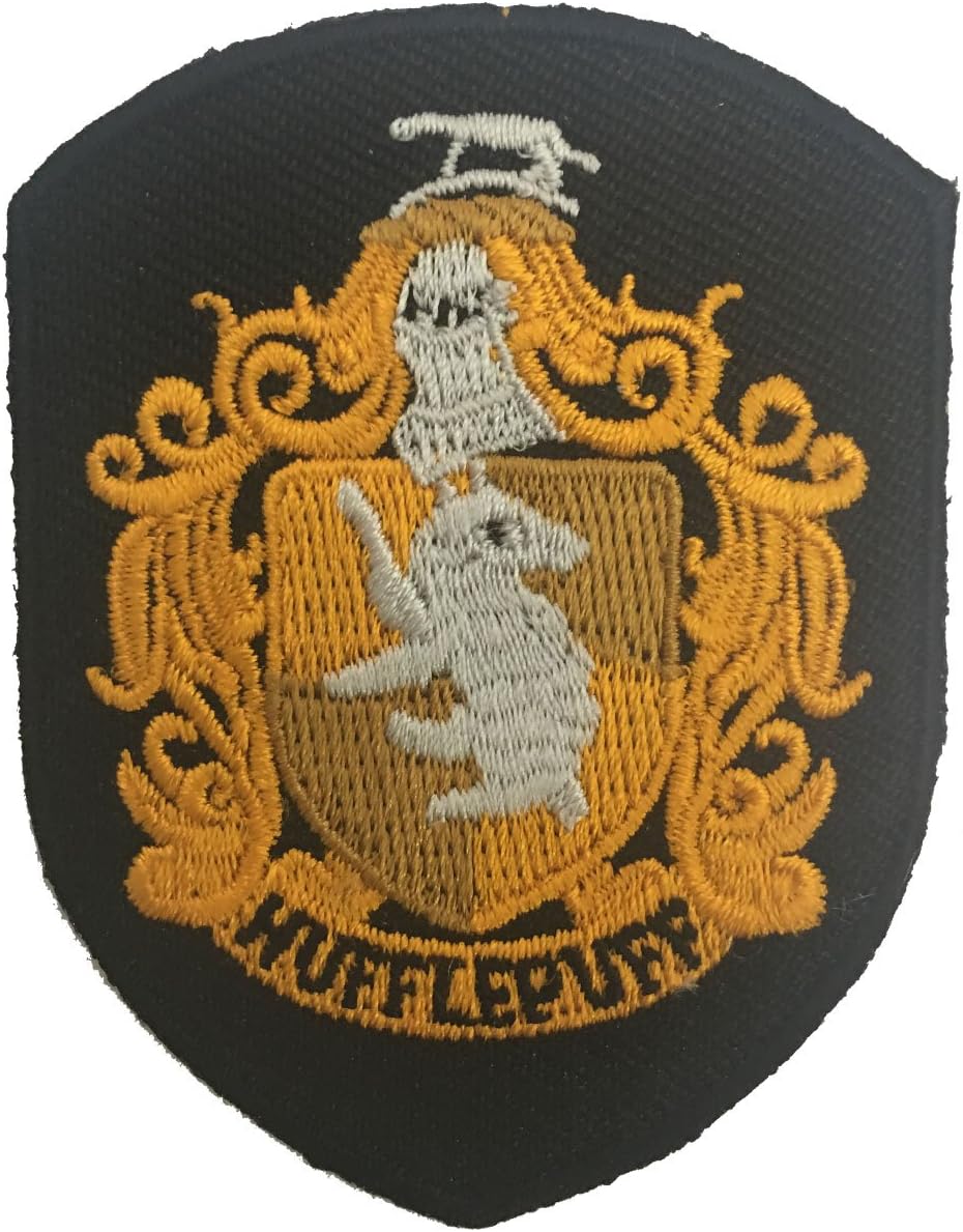 3pcs Harry Potter Hufflepuff Crest Applique Embroidered Sew Iron On Patches