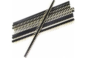 E-Simpo 10pcs 2.54mm (0.1") Hole Round Female Header Socket Gold Single Row Arduino PCB Female IC Crystal Socke High Quality (1x40P Hole Female Header)