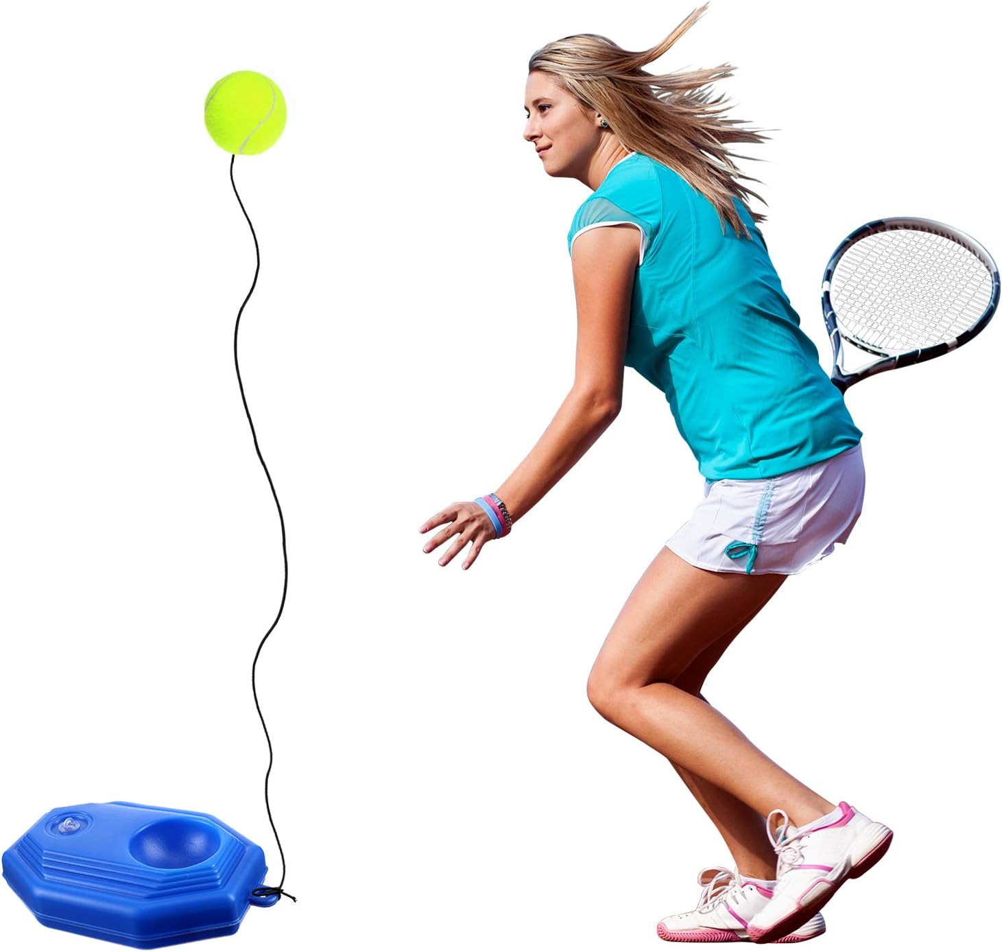 3 Pieces Tennis Training Equipment Tennis Trainer Rebounder Tennis Ball Trainer Set with String for Kids Youth Beginner Practice at Home Training Tool : Sports & Outdoors