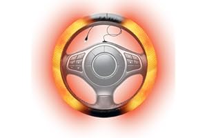 Peabownn Heated Steering Wheel Cover - 2025 New USB 14.5-15.5" Car Steering Wheel Cover Warmer, Rapid Heating Universal fit for Vehicles, Trucks, SUVs Black 14.6-15in