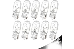 GRANDI T10 Halogen Bulb, 192 12V 5W Waterproof High Brightness Side Light Indicator Light Dashboard Light, Quartz Glass High Temperature Shock Resistant Reading lamp, Universal for Most Cars (White)