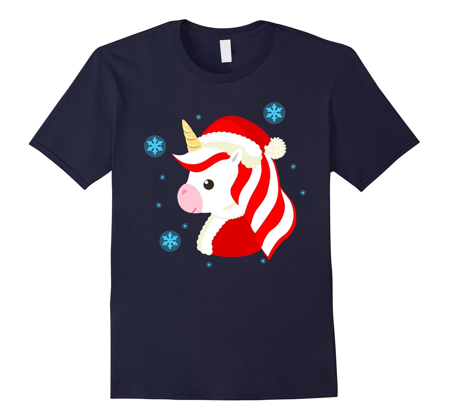 Unicorn Christmas Cute Santa Holiday T-Shirt-ANZ