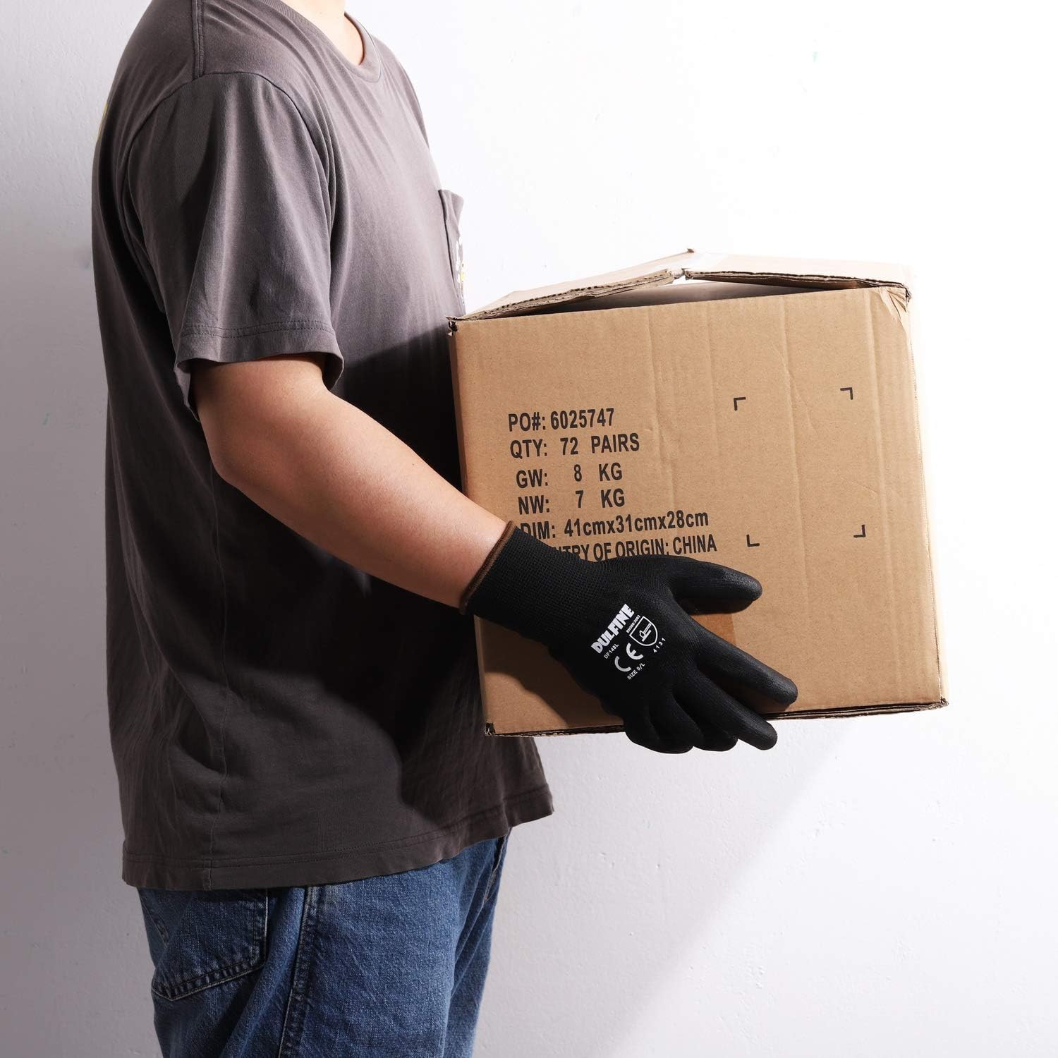 Ultra-Thin PU Coated Work Gloves-12 Pairs, Excellent Grip, Nylon Shell Black Polyurethane Coated Safety Work Gloves, Knit Wrist Cuff, Ideal for Light Duty Work. (Extra Large) - - 
