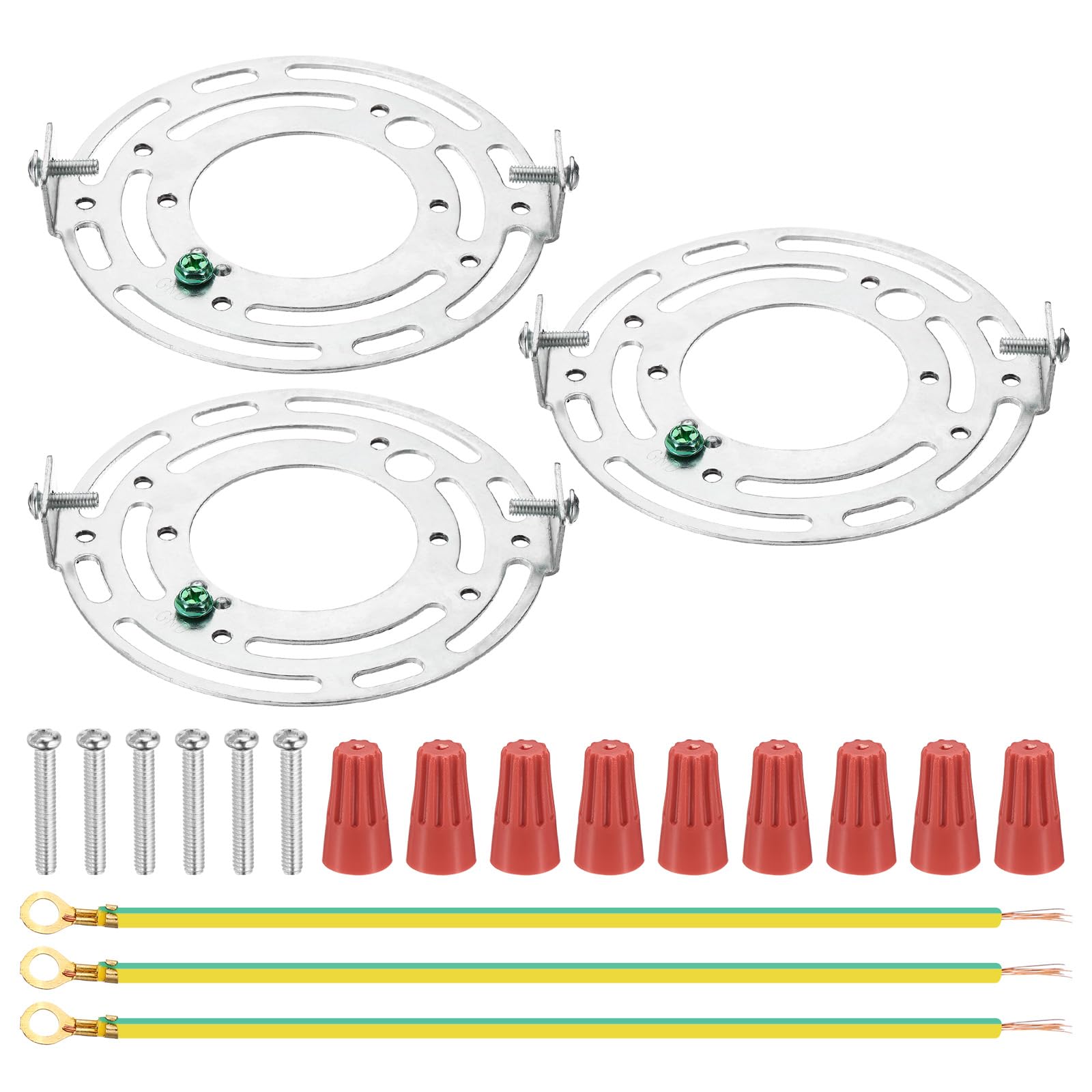 PATIKIL 105mm (4.13") Universal Light Fixture Mounting Bracket Kit, 3 Set Silver Tone Ceiling Light Plate with Screws for Wall, Ceiling, Pendant, Chandelier