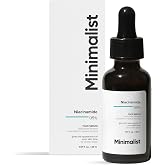 Minimalist 5% Niacinamide Face Serum with Hyaluronic Acid for Clear Skin | Reduces Blemishes/Acne Marks, Pore minimizer, Repairs &amp; Soothes skin | For Women &amp; Men | 1 Fl Oz / 30 ml