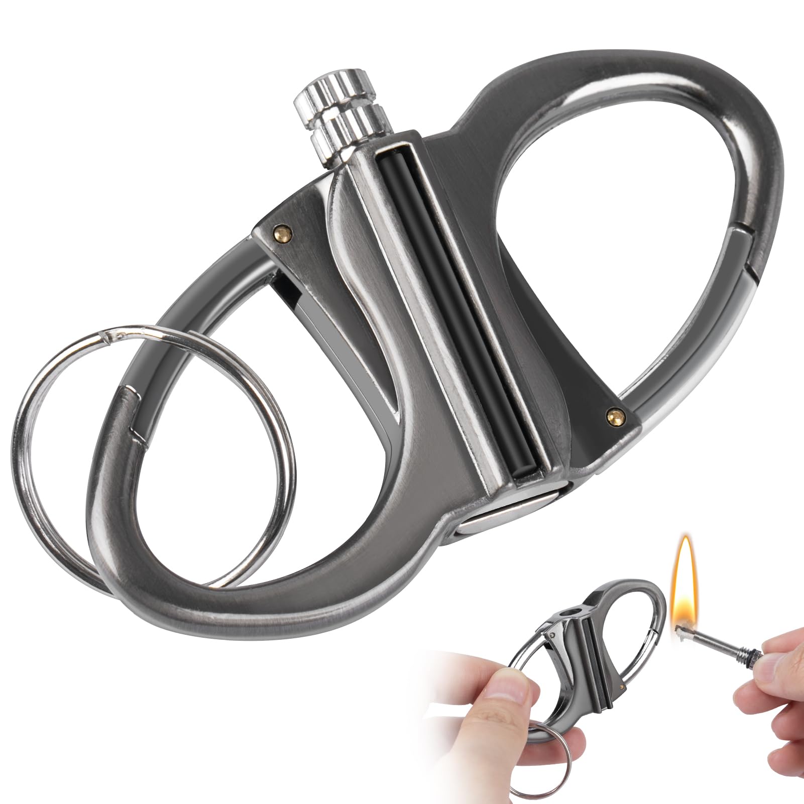 Photo 1 of CHOICEDC Keychain Lighter, Permanent Match Infinity Lighter, Reusable Waterproof Forever Matches Lighters, Metal EDC Emergency Flint Fire Starter, Survival Kit Gifts for Men Women Outdoor Camping
