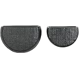 Main + Mesa EC0589 Hanging Stoneware Ceramic Wall Planters, Set of 2, 7.5" x 5" and 6" x 4", Black