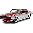 Jada 1967 Chevrolet Camaro Candy Red and Silver Metallic Bigtime Muscle Series 1/24 Diecast Model Car