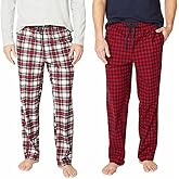 Nautica Men's Sueded Fleece Pajama Pants 2 Pack (Large, Ablaze)