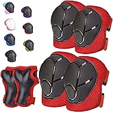 HocIece Kids/Youth Knee Pads Elbow Pads for 3-14Years Boys Girls 6 in 1 Kids Protective Gear Set Adjustable for Skating Cycling Bike Rollerblading Scooter Roller Skates