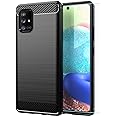 M MAIKEZI Galaxy A71 5G Cell Phone Case, Soft TPU Slim Fashion Protective Cover with HD Screen Protector (Black)