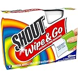 Shout Wipes - Portable Stain Treater Towelettes Pack of 2, 24 Wipes Count, Multicolor