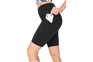 Rrosseyz Workout Shorts for Women High Waisted, Running Athletic Yoga Cycling Sports Shorts 8‘’with Pockets