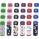 Lilsofee 24 Pack 12 OZ Sublimation Straw Sippy Cup Spill Proof Blank Tumblers Mixed Color Stainless Steel Thermoses for Hot Drinks Bulk Double Wall Vacuum Insulated Water Bottle for School