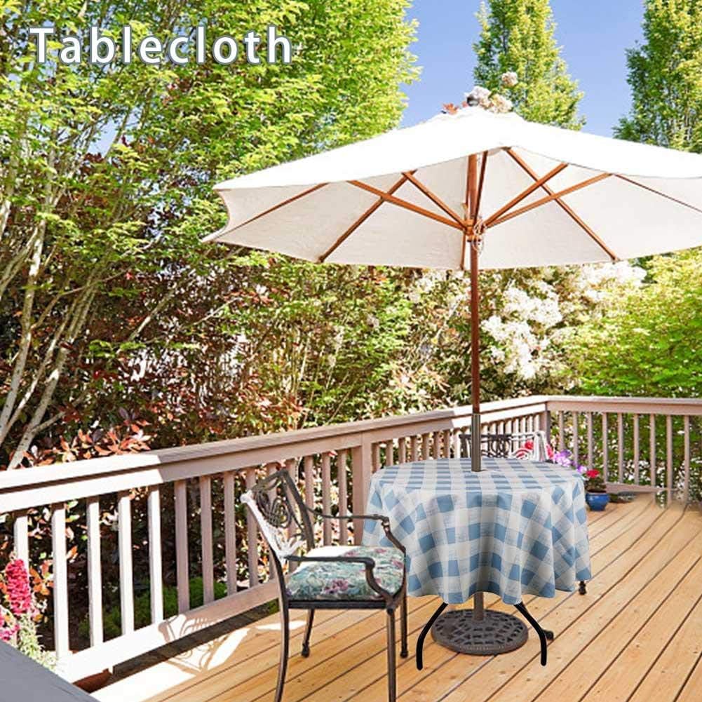 Waterproof Tablecloth With Umbrella Hole Table Cover For Outdoor Round Tables Patio Coffee Shop Refined Gift Wanna Me Garden Table Cloth Round With Parasol Hole And Zipper Garden Outdoors Tables