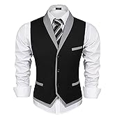 COOFANDY Men's Suit Vest Slim Fit Formal Business Dress Vest Casual Wedding Waistcoat