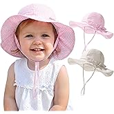 FURTALK Baby Sun Hat Toddler Girls Bucket Beach Hat Wide Brim UPF 50+ Adjuatable Travel Beach Essentials