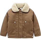 Mud Kingdom Boy Winter Jacket Thick Warm Fleece Long Sleeve Lapel Solid Coat Casual Outerwear