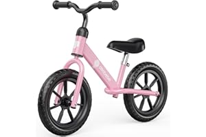 allobebe 12 Inch Toddler Balance Bike, No Pedal Training Bicycle for Kids 2-5 Years Old with Adjustments Seat and Handlebar, 