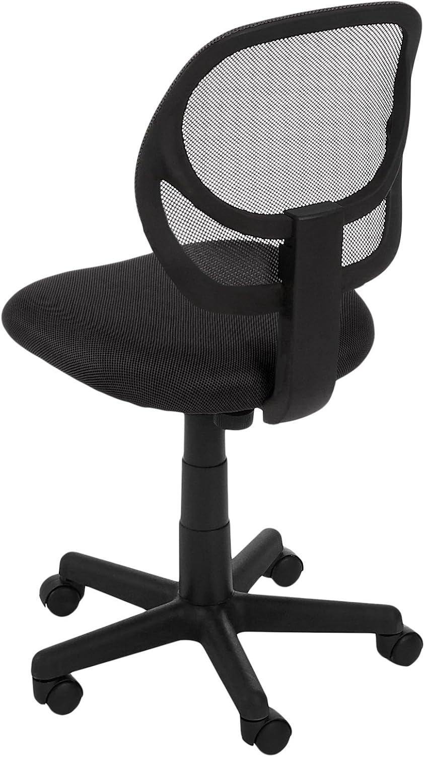 Basics Low-Back, Upholstered Mesh, Adjustable, Swivel Computer Office Desk Chair, Black: Furniture & Decor