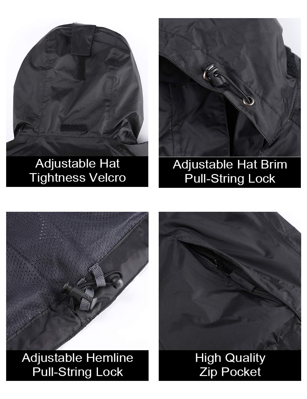 Diamond Candy Women Lightweight Hooded Rain Jacket Waterproof Coat, Packable