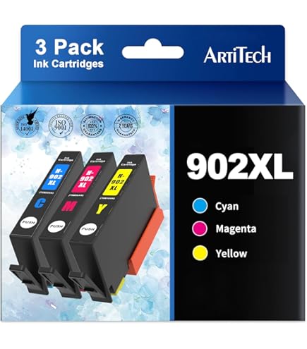 Cartouches Encre 902XL Compatibles HP - Pack 4 Couleurs (Noir Cyan Magenta Jaune) - Pour OfficeJet Pro 6954, 6960, 6962, 6968, 6975, 6978