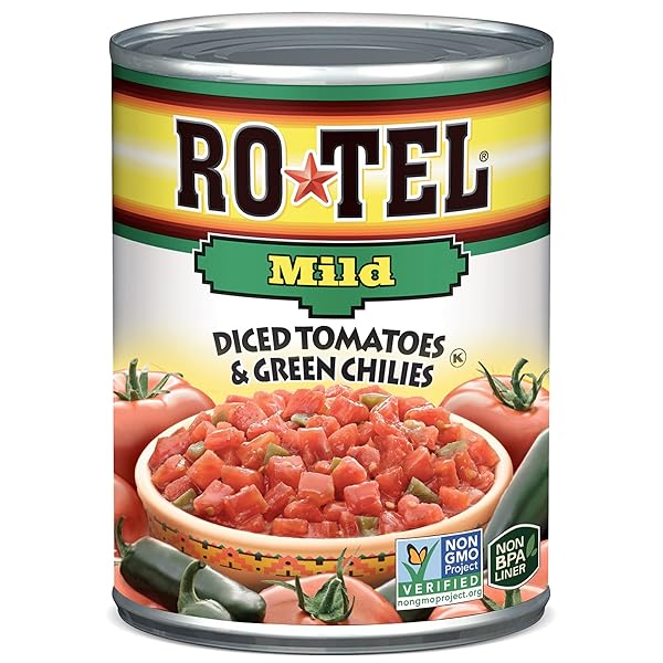 RO-TEL TOMATOES DICED WITH GREEN MILD CHILES, 10 OZ