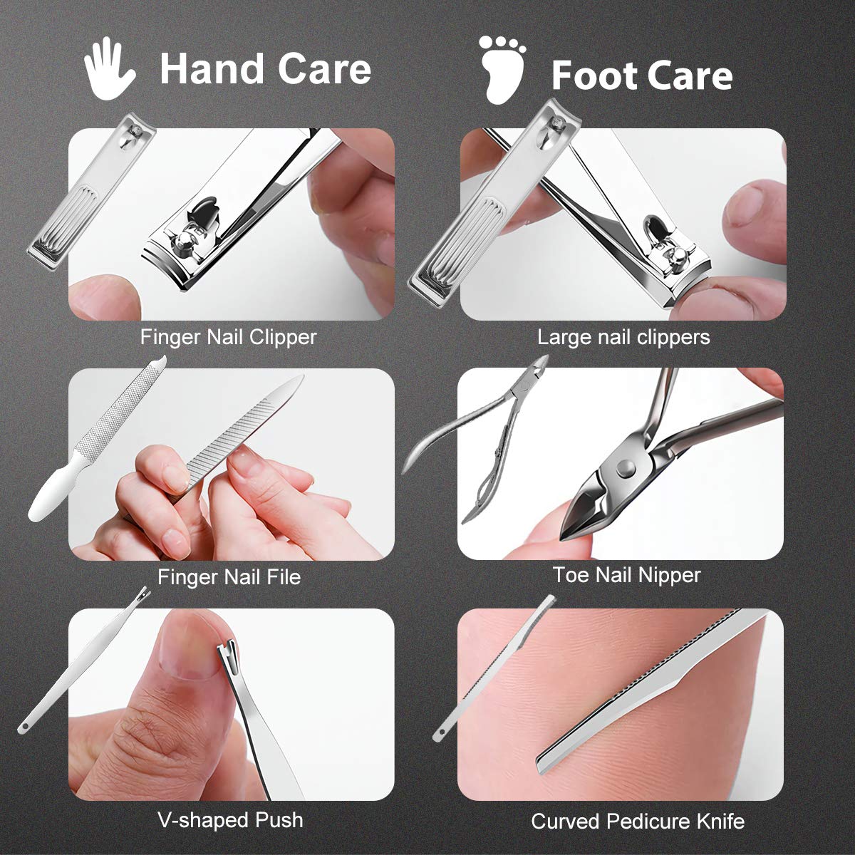 Easkep 16PCS Manicure Set, Pedicure Kit Professional Stainless Steel Tool : Beauty