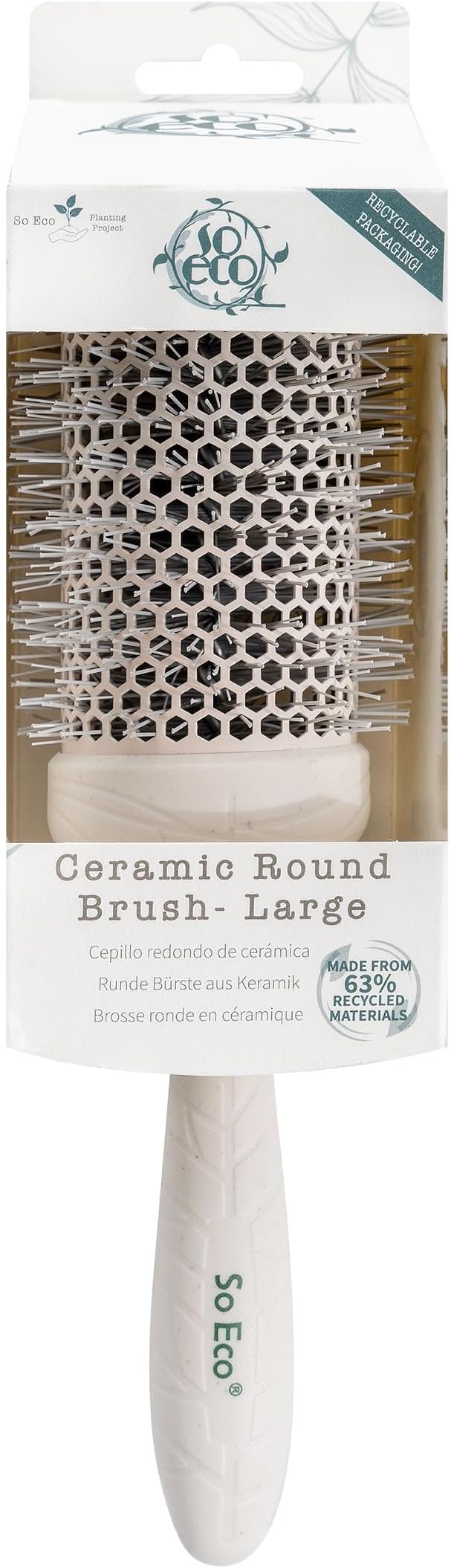So Eco Large 53mm Thermo Ceramic Round Brush with Bioplastic Handle