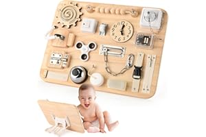 Montessori Large Busy Board for Toddlers - Wooden Sensory Toys -Fidget Toys for Autistic Children-Preschool Learning Activiti
