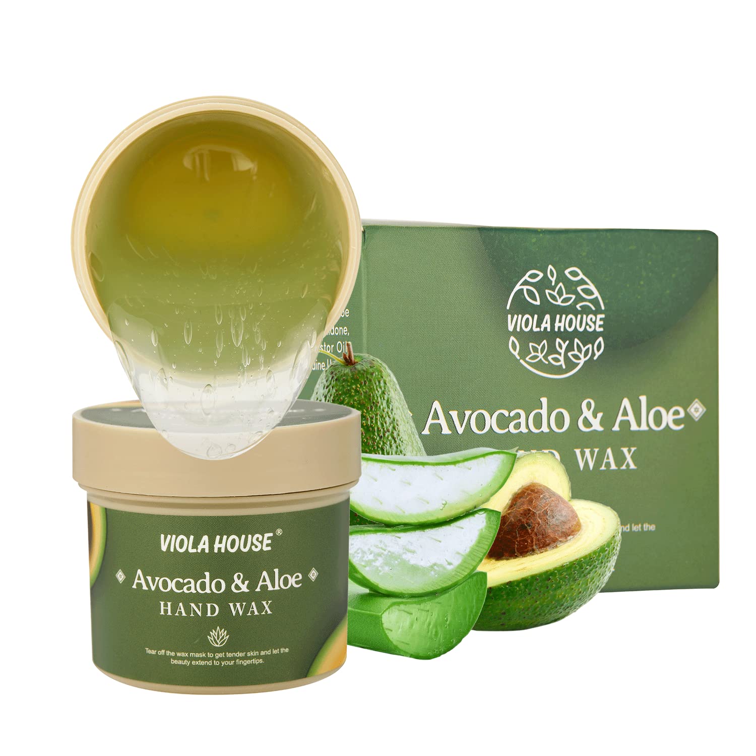 Hand Mask Avocado & Aloe Peel Off Hand Wax, Hand Peeling Masks - Moisturizing Hydrating Nourishing Exfoliating Hand Film, Hand Care Paraffin for Cracked, Dry, and Aging Hands, 150g