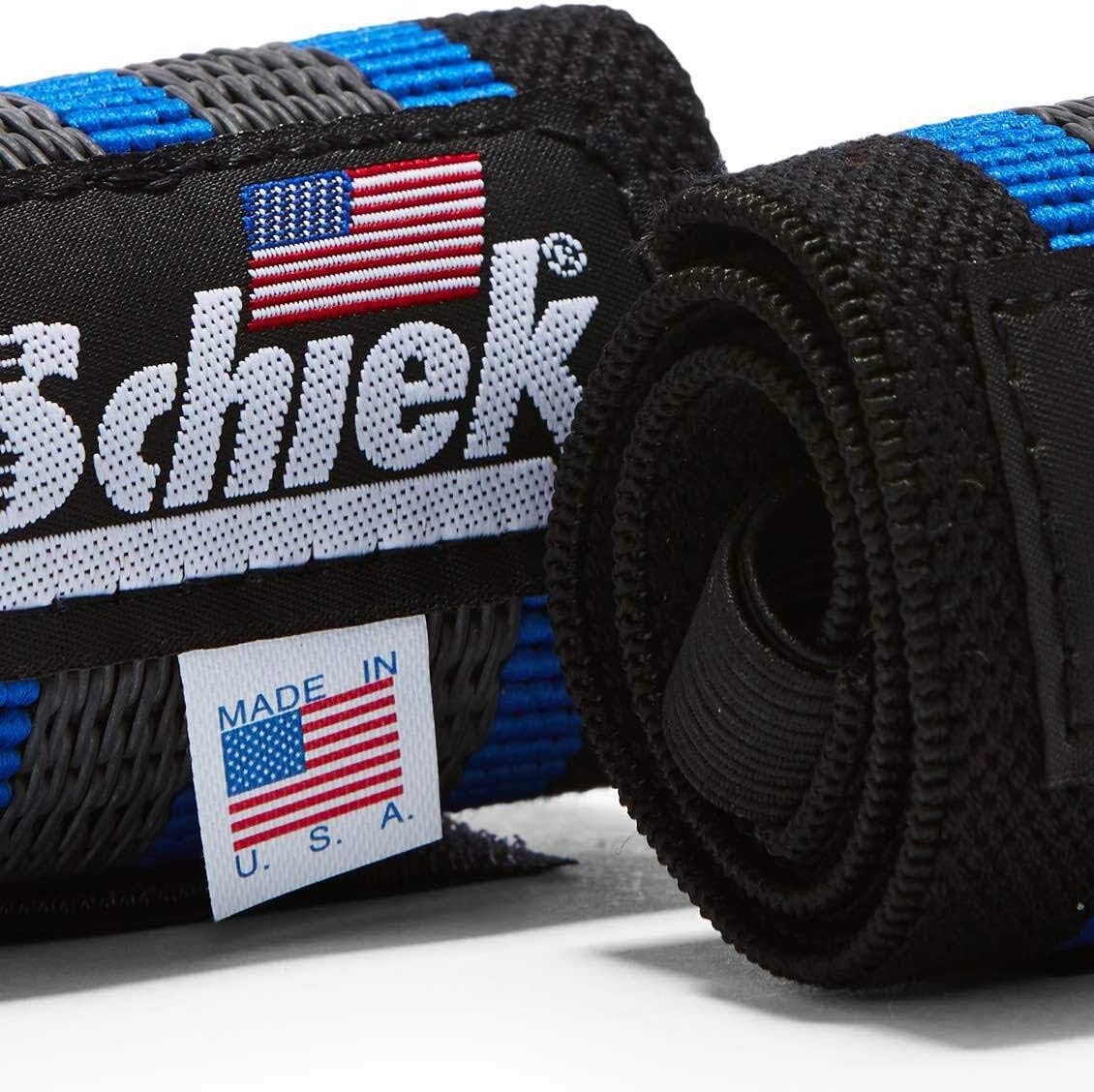 Schiek Sports Blue Line Heavy Duty Rubber Reinforced Wrist Wraps -18"-Black/Blue : Sports & Outdoors